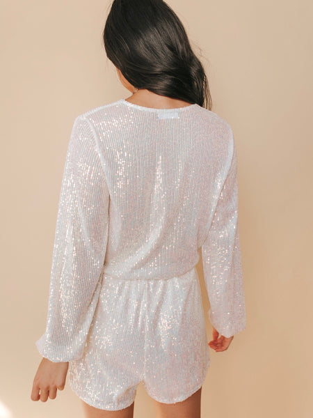 Just Don't Give A Glam Sequin Romper