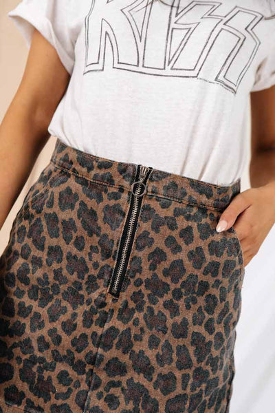 Wild Nights Leopard Skirt